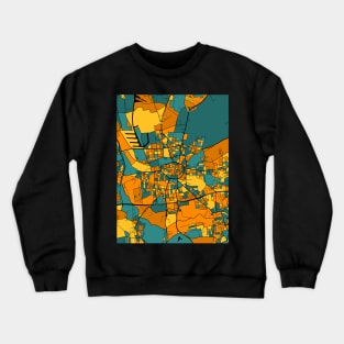 Dortmund Map Pattern in Orange & Teal Crewneck Sweatshirt